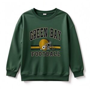 GREEN BAY Football Green Long Sleeve Crewneck TShirt Women’s Size Small NEW